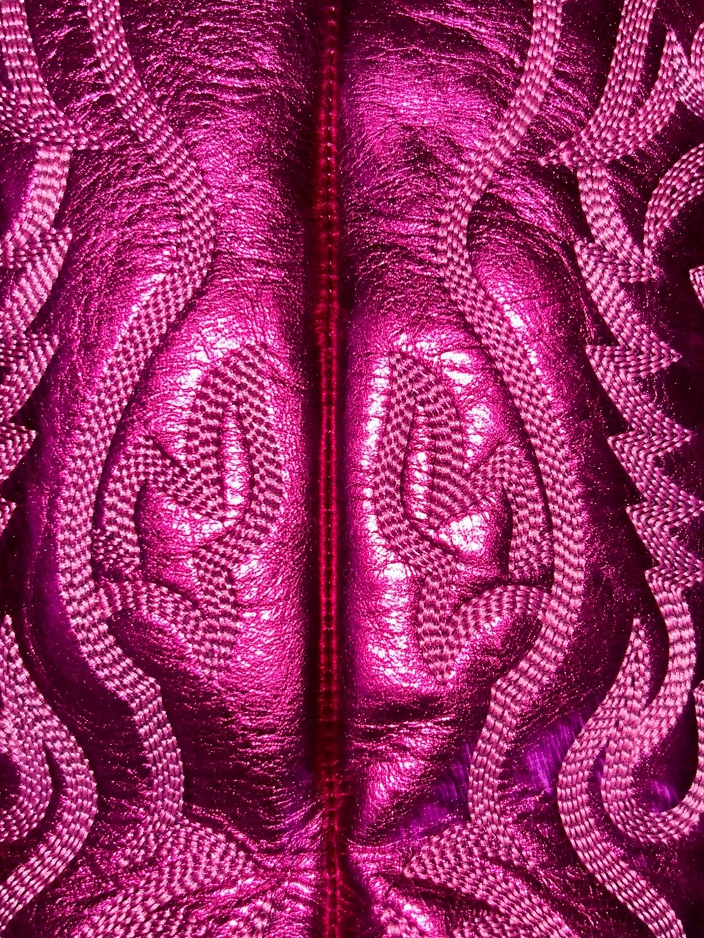 Metallic Hot Pink Snip Toe Cowboy Boots - Leather & Harion 7.5 - Picture 12 of 13